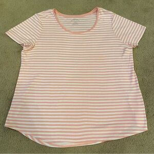 *Chico’s light pink and white stripped short sleeve shirt size XL